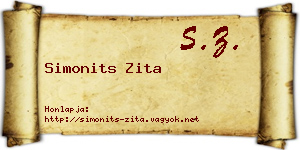 Simonits Zita névjegykártya